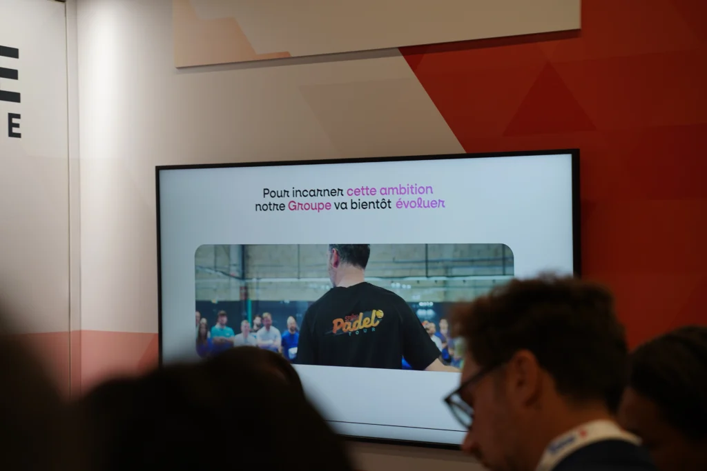 Écran du stand SPVIE : pour incarner cette ambition, notre Groupe va bientôt évoluer
